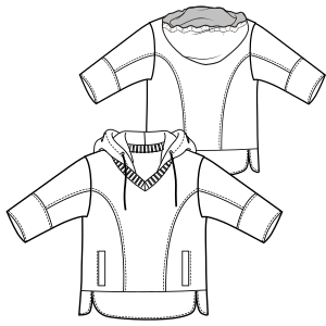 Patron ropa, Fashion sewing pattern, molde confeccion, patronesymoldes.com Sweat-shirt 00158 BABIES Sweatshirt